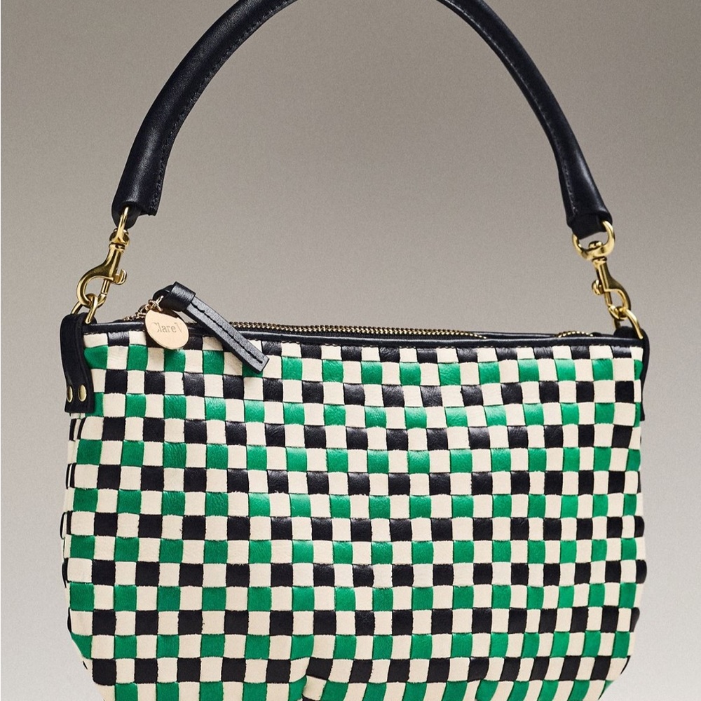 Clare V Checkered Green Apple Check  Petite Moyen Women's Bag